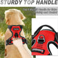 No Pull Dog Harness Front Clip Heavy Duty Reflective Easy Control Handle for Large Dog Walking(Red,L)