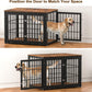 42 Inch Heavy Duty Dog Crate Furniture for Large and Medium Dogs, Decorative Pet House End Table, Wooden Cage Kennel Furniture Indoor, Rustic Brown
