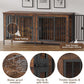 78 Inch Dog Crate Furniture for 2 Dogs, Extra Large Double Dog Cage Large Breed, XXL Thick Wooden Dog Crate TV Stand, Sturdy Dog Kennel with Divider
