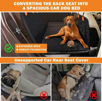 6 - In - 1 Dog Car Seat Cover for Back Seat, Waterproof Dog Car Hammock with Mesh Window, Non - Slip Pet Backseat Protector for Cars, Trucks and Suvs - Paw Fit Gears