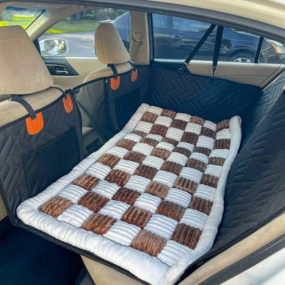 6 - In - 1 Dog Car Seat Cover for Back Seat, Waterproof Dog Car Hammock with Mesh Window, Non - Slip Pet Backseat Protector for Cars, Trucks and Suvs - Paw Fit Gears