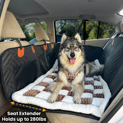 6 - In - 1 Dog Car Seat Cover for Back Seat, Waterproof Dog Car Hammock with Mesh Window, Non - Slip Pet Backseat Protector for Cars, Trucks and Suvs - Paw Fit Gears